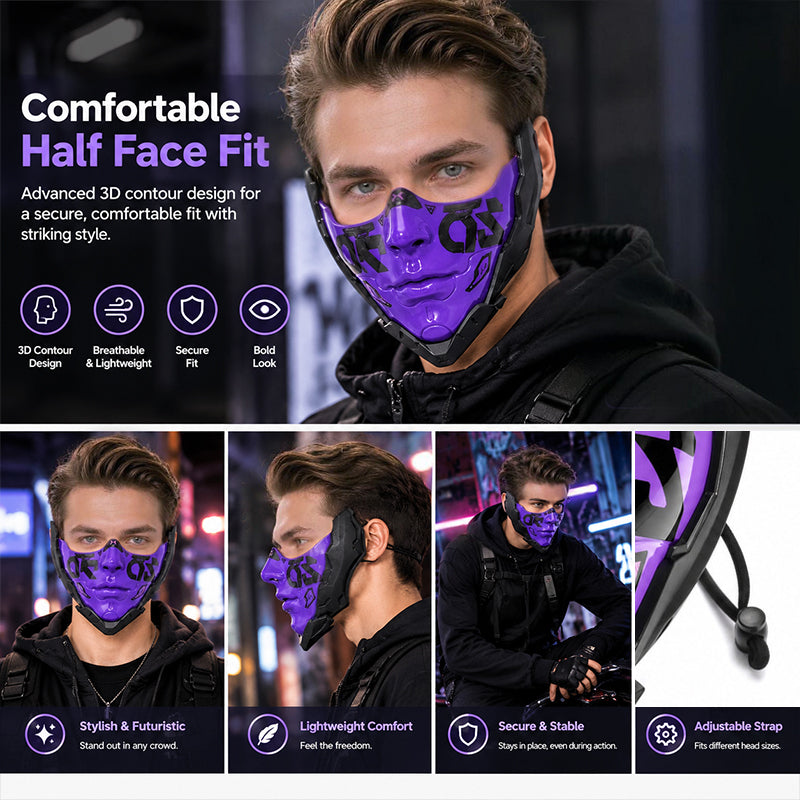 Cyberpunk Mechanical Face Mask – Futuristic Robot Style Sci-Fi Decorative Mask, Steampunk Costume Prop