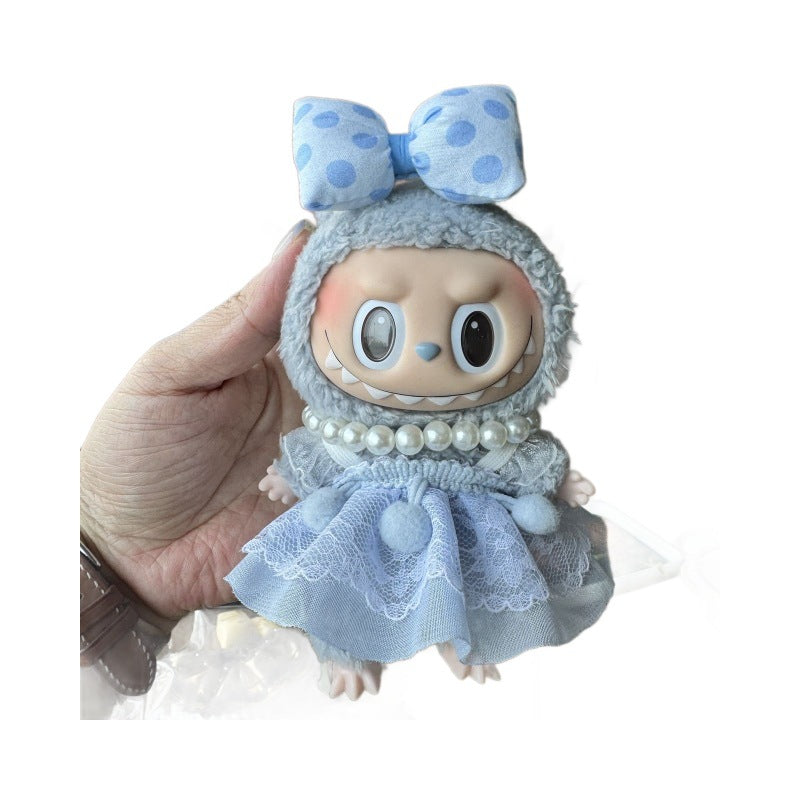 Labbubu Doll 17cm Labbubu Pendant Doll Clothes Accessories Shorts Keychain Air Cotton